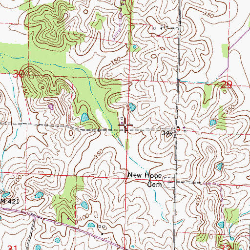 Topographic Map of New Hope School (historical), IL