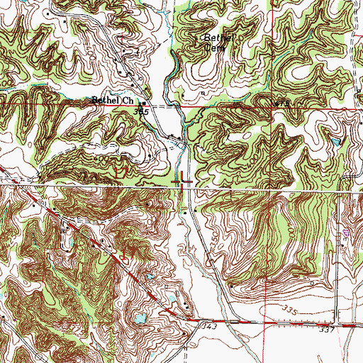 Topographic Map of Pleasant Valley School (historical), IL