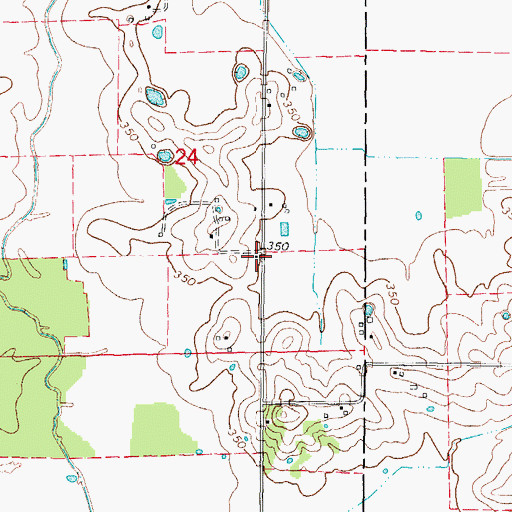 Topographic Map of Post Creek School (historical), IL