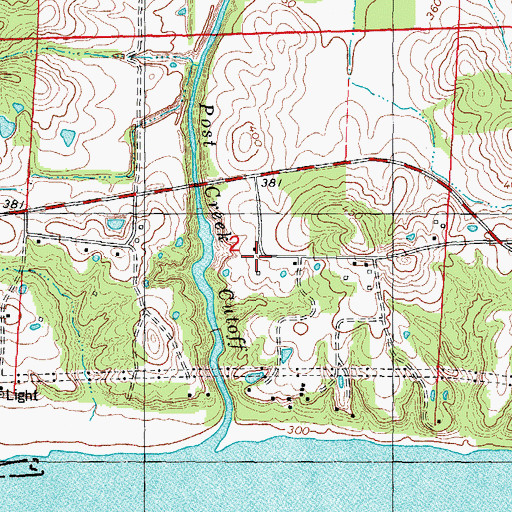 Topographic Map of Round Pond School (historical), IL