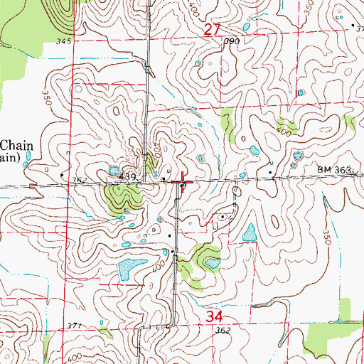 Topographic Map of Swan Lake School (historical), IL
