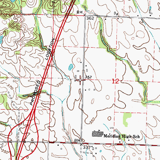 Topographic Map of Valley Recluse School (historical), IL