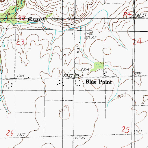 Topographic Map of Blue Point, IL