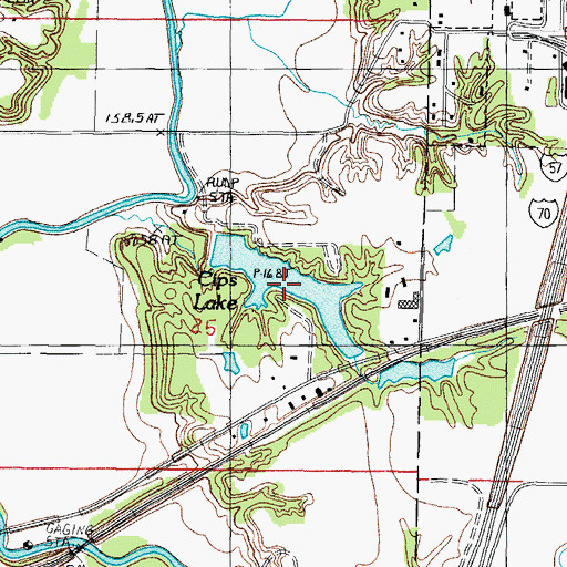 Topographic Map of Cips Lake, IL