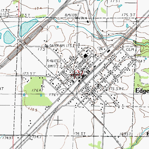 Topographic Map of Edgewood Post Office, IL