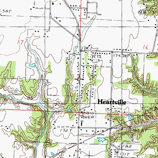 Topographic Map of Heartville, IL