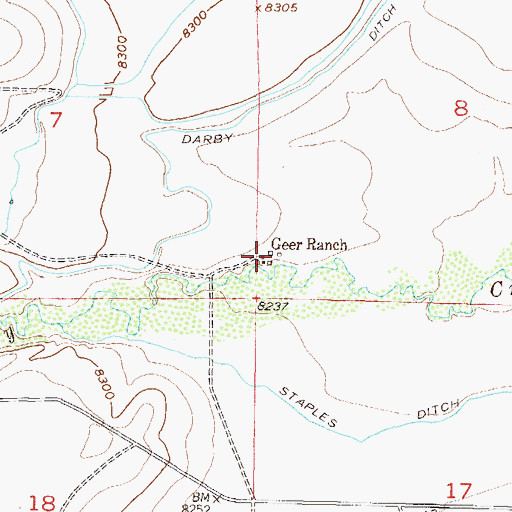Topographic Map of Geer Ranch, CO