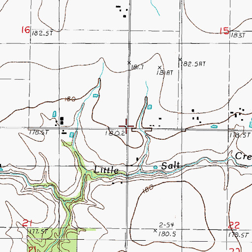 Topographic Map of Saint Francis Town Hall, IL