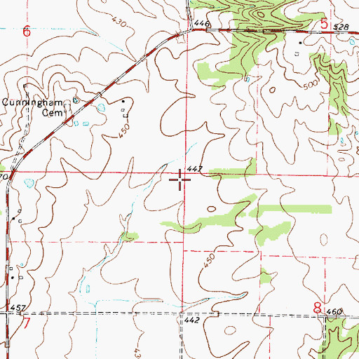 Topographic Map of Long Prairie School (historical), IL