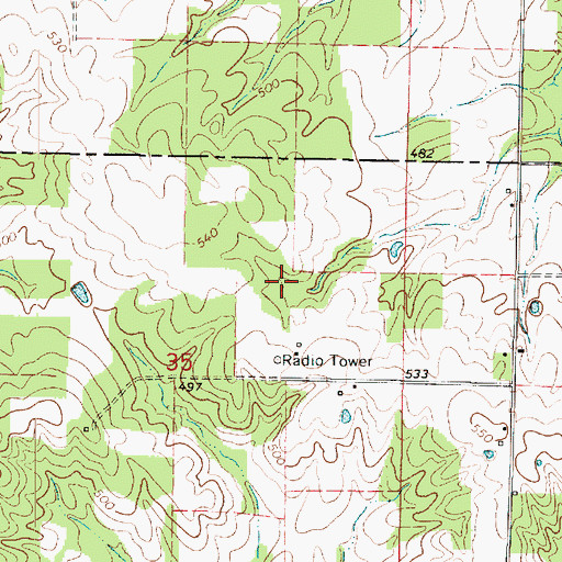 Topographic Map of White Pine School (historical), IL