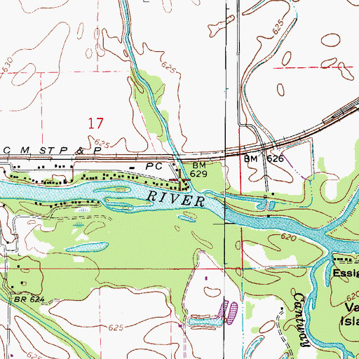 Topographic Map of Ward, IL