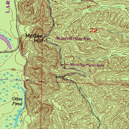 Topographic Map of Allens Flat Picnic Area, IL