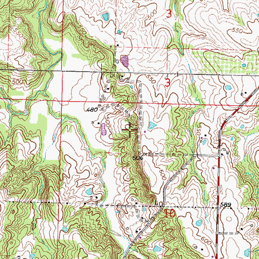 Topographic Map of Barringer School (historical), IL