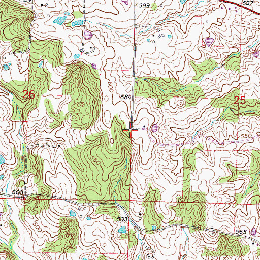 Topographic Map of Hess School (historical), IL