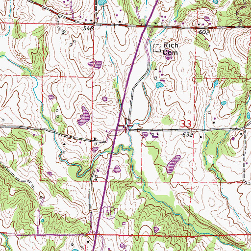 Topographic Map of John Rich School (historical), IL