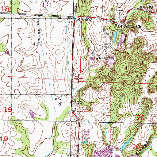 Topographic Map of Miller School (historical), IL