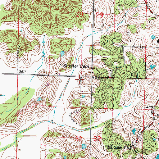 Topographic Map of Swan Pond School (historical), IL