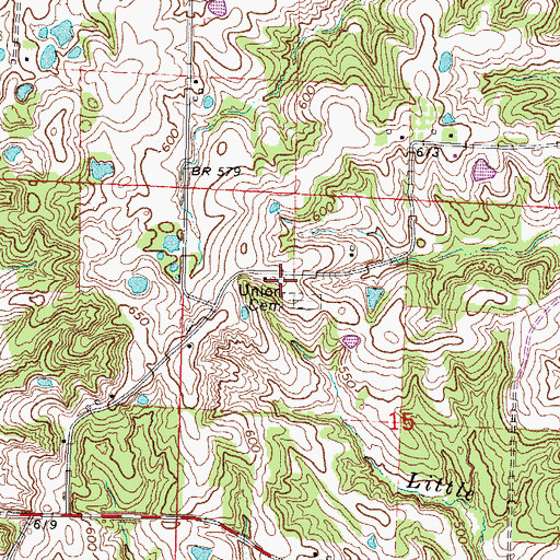 Topographic Map of Union School (historical), IL