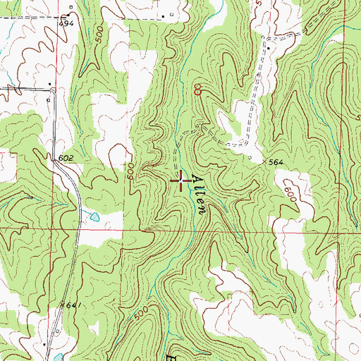 Topographic Map of Allen Branch School (historical), IL
