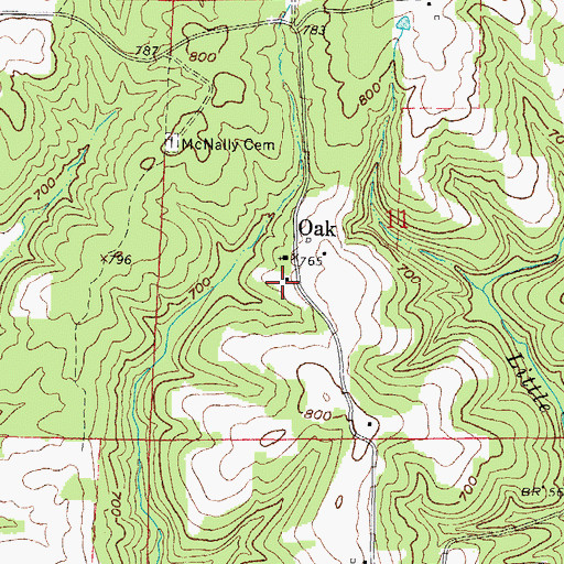 Topographic Map of Antioch School (historical), IL