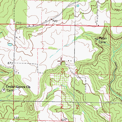 Topographic Map of Cedar Grove School (historical), IL