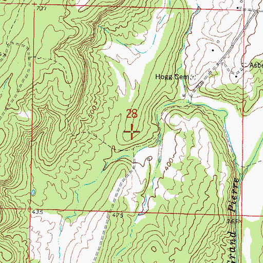 Topographic Map of Grand Pierre School (historical), IL