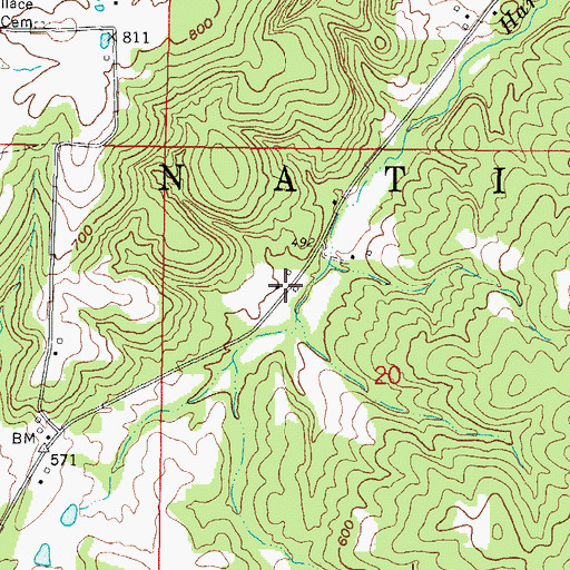 Topographic Map of Harts Store (historical), IL