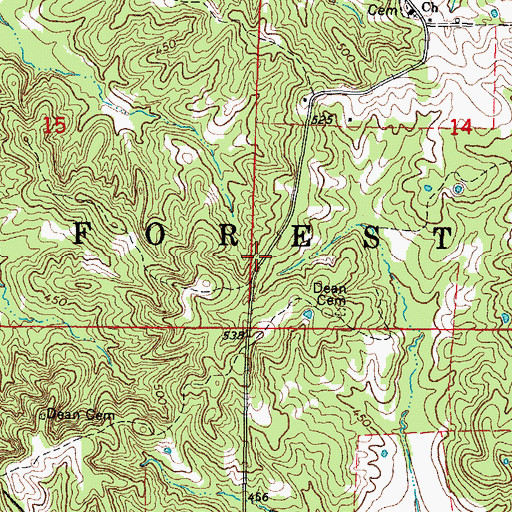 Topographic Map of Klondike School (historical), IL