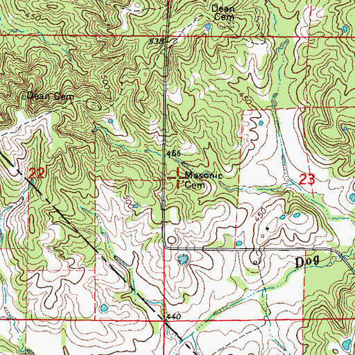 Topographic Map of Masonic Cemetery, IL