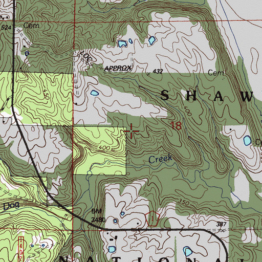 Topographic Map of Oakdale School (historical), IL