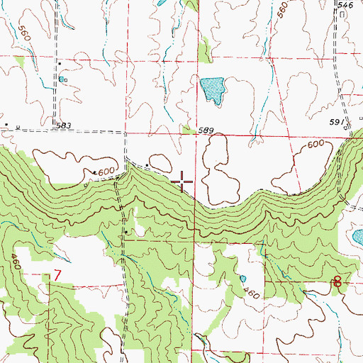 Topographic Map of Walnut Grove School (historical), IL