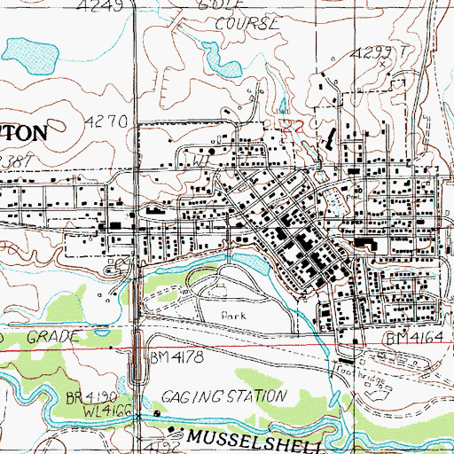 Topographic Map of Wheatland County Courthouse, MT