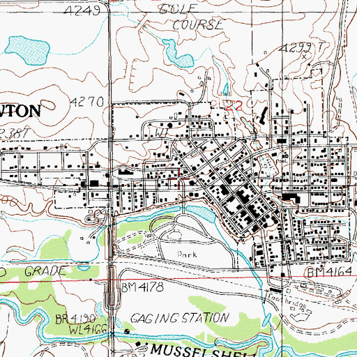 Topographic Map of Harlowton Police Department, MT