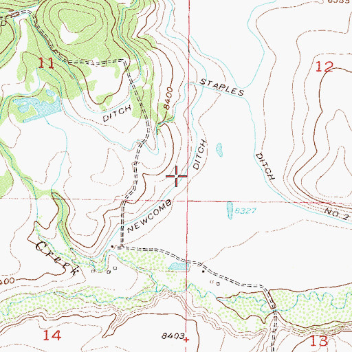 Topographic Map of Newcomb Ditch, CO