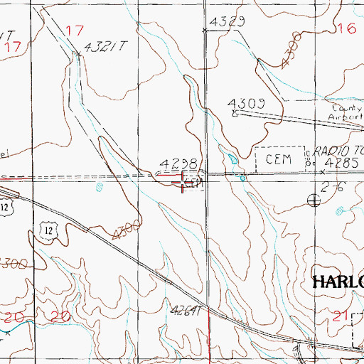 Topographic Map of Catholic Cemetery, MT