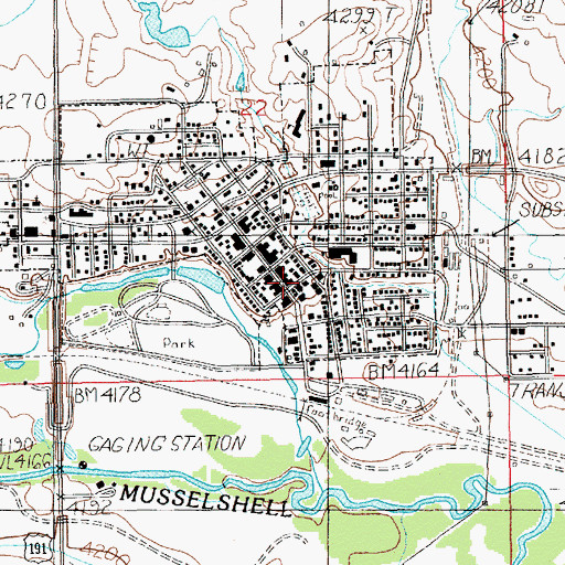 Topographic Map of Harlowton Baptist Chapel, MT