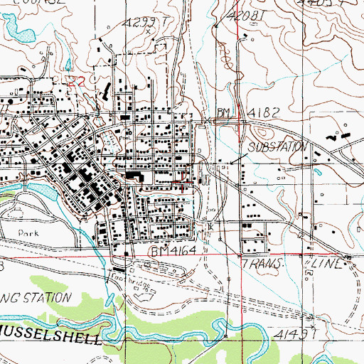 Topographic Map of General Mills Incorporated Elevator, MT