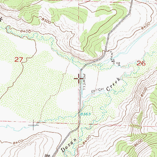 Topographic Map of Powell Ditch, CO