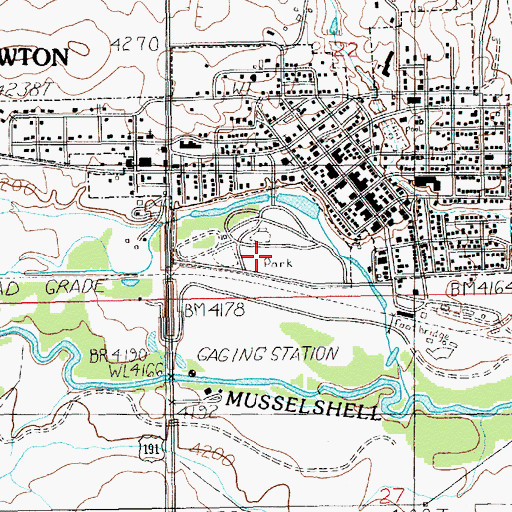 Topographic Map of Chief Joseph Park Campground, MT