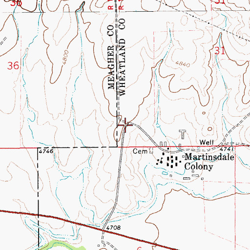 Topographic Map of Gauglerville School (historical), MT