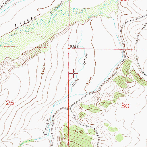 Topographic Map of Cook Ditch, CO