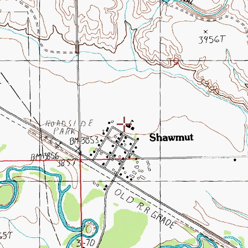 Topographic Map of Shawmut School, MT