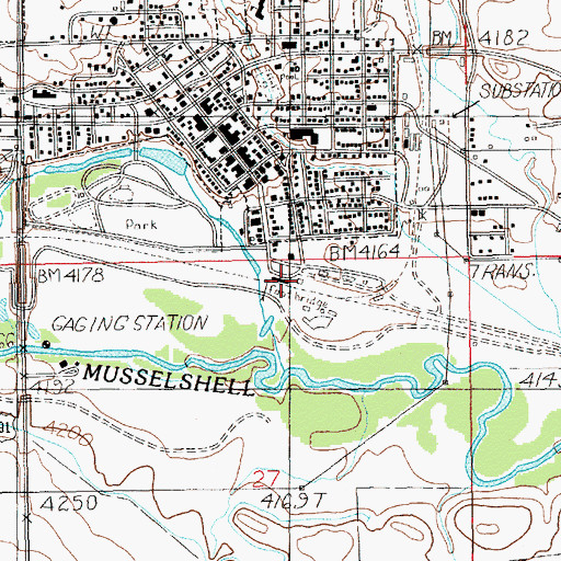 Topographic Map of Harlowton (historical), MT