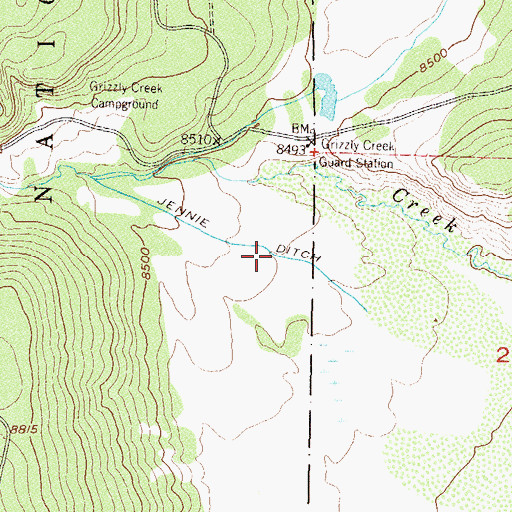 Topographic Map of Jennie Ditch, CO