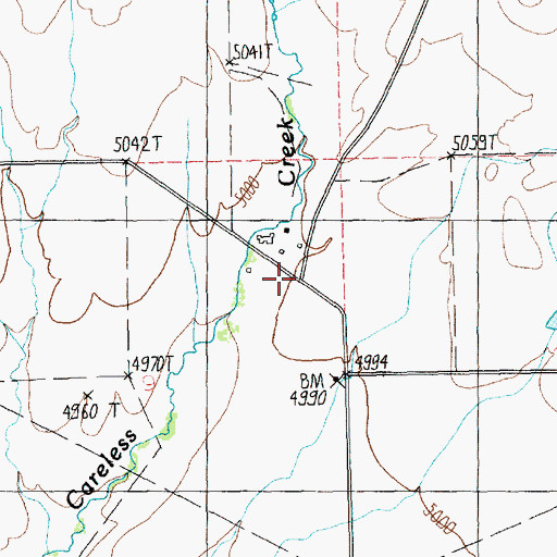 Topographic Map of Bercail Post Office (historical), MT