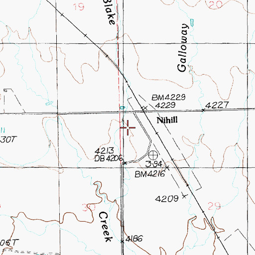 Topographic Map of Nihill Post Office (historical), MT