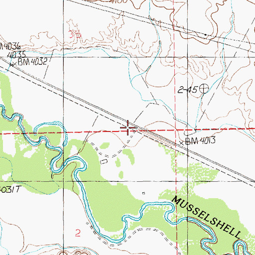 Topographic Map of Pontiac (historical), MT