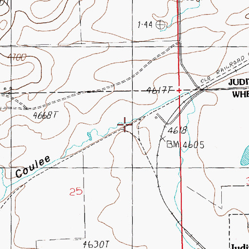 Topographic Map of Judith Gap Junction (historical), MT