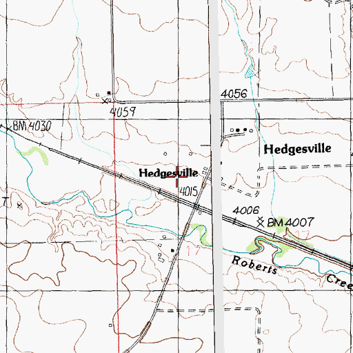 Topographic Map of Hedgesville, MT