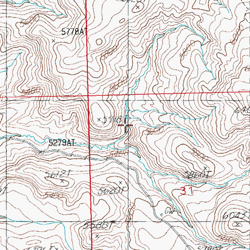 Topographic Map of Allison Mine, WY